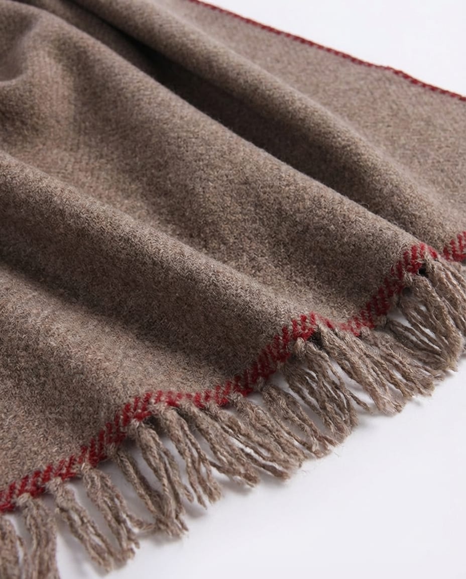 Wrap used as a travel blanket over the lap on an airplane seat — lifestyle shot