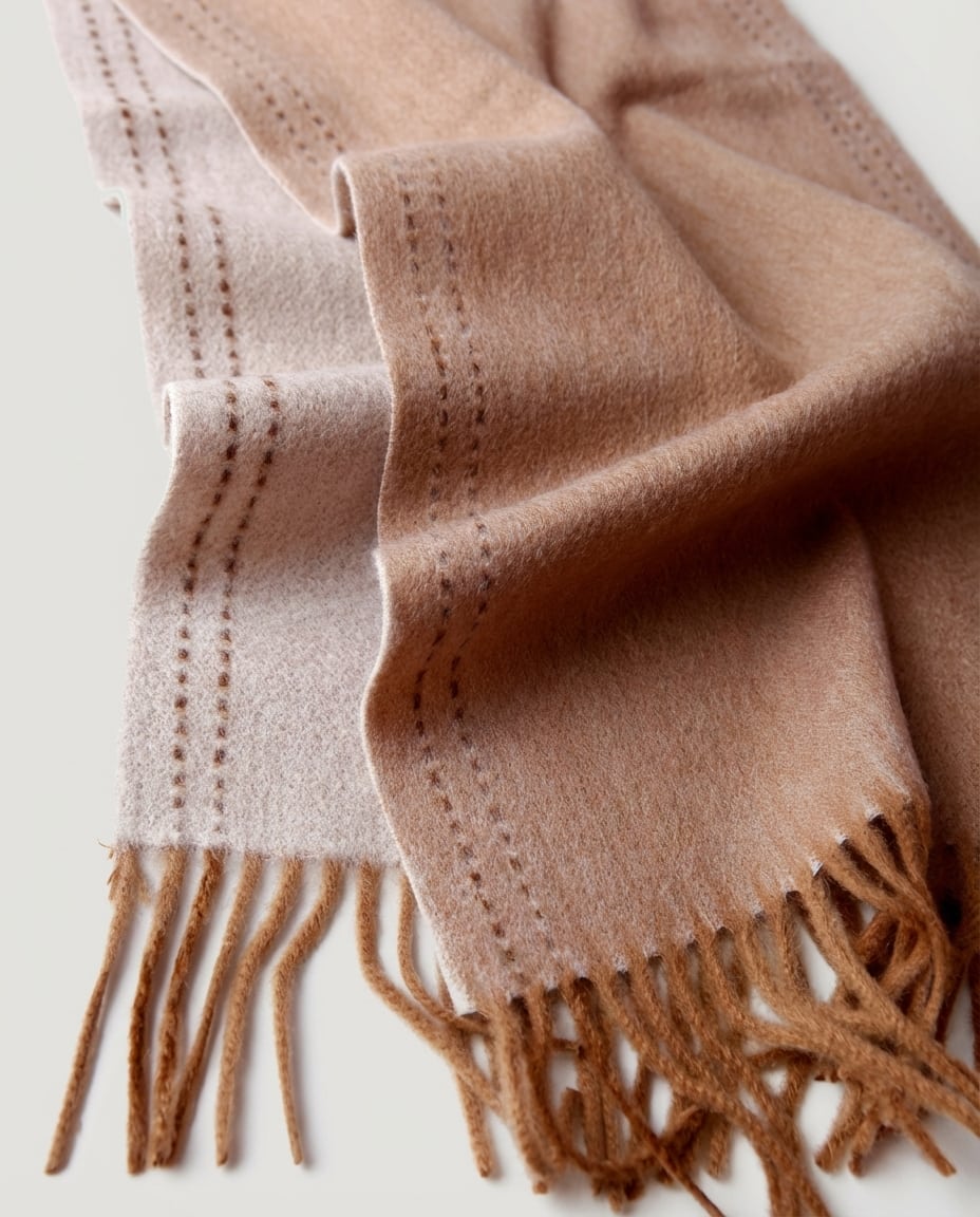 Wildfool reversible whipstitch scarf in charcoal/fog — alternative color flat lay