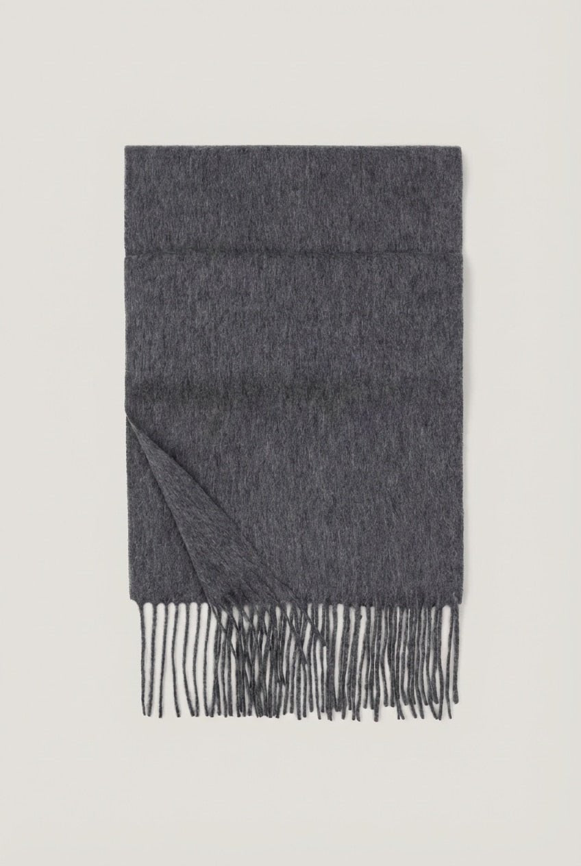 WF26WRAP013-BK - Slate Grey - The Superfine Wool Slim Scarf