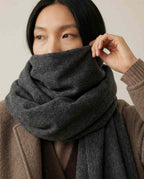 Wildfool superfine slim scarf in dusty pink — alternative color flat lay