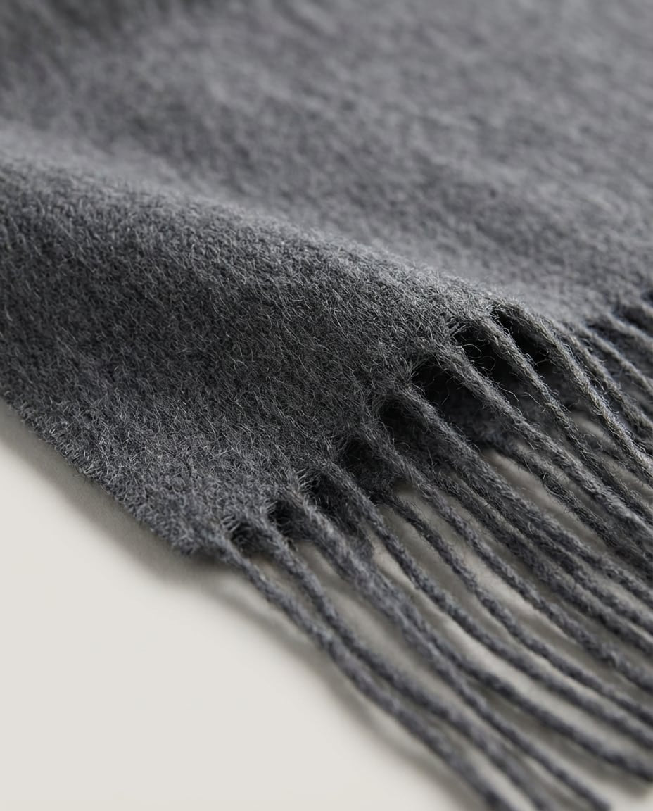 WF26WRAP013-BK - Slate Grey - The Superfine Wool Slim Scarf