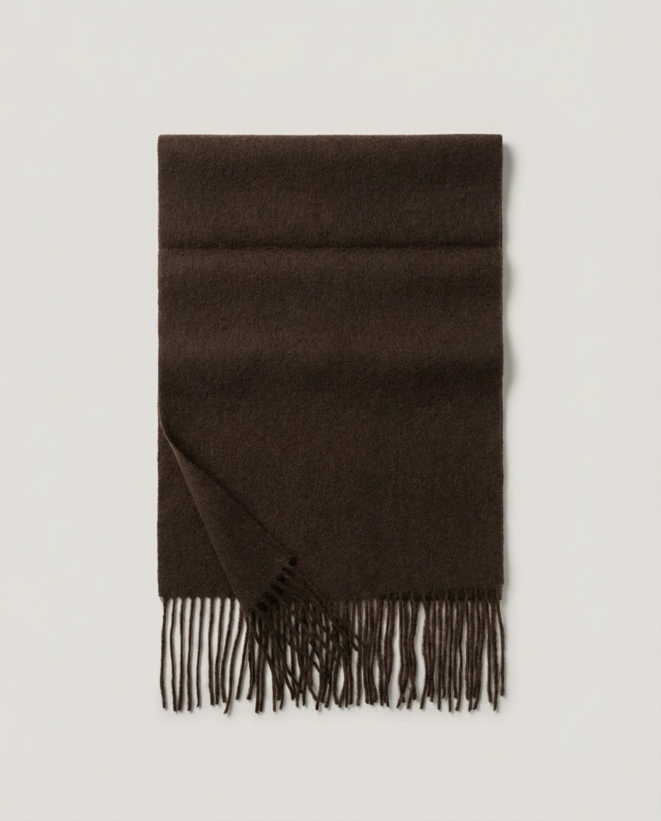 WF26WRAP013-BR - Espresso - The Superfine Wool Slim Scarf