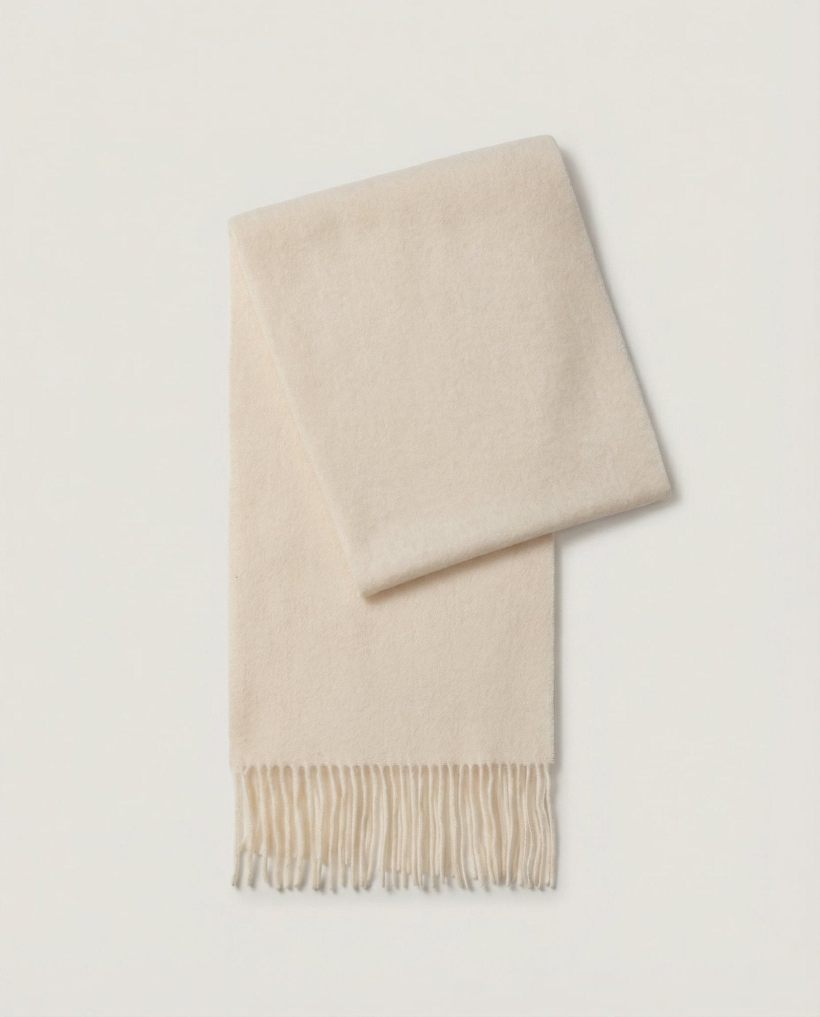 WF26WRAP014-BE - Unbleached Wool - The Brushed Lambswool Long - Scarf