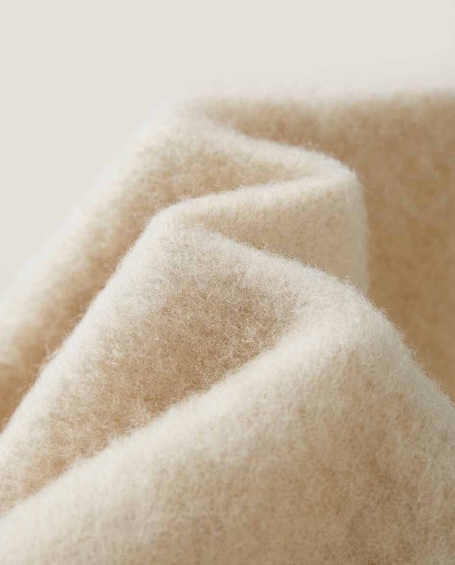 WF26WRAP014-BE - Unbleached Wool - The Brushed Lambswool Long - Scarf