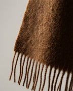 Detail of the fringed end on Wildfool brushed lambswool long scarf