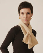 Macro close-up of the Inner Mongolia wool knit on the commuter collar