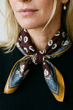 Pañuelo cuadrado reversible de seda y lana - Wildflower
