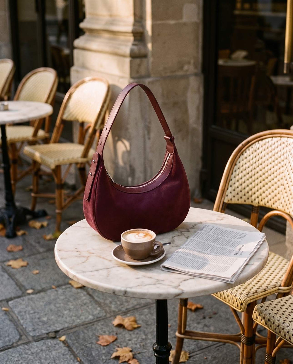 The Cassis Crescent Bag
