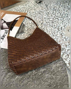 The Sage Woven Leather Bag - Brown