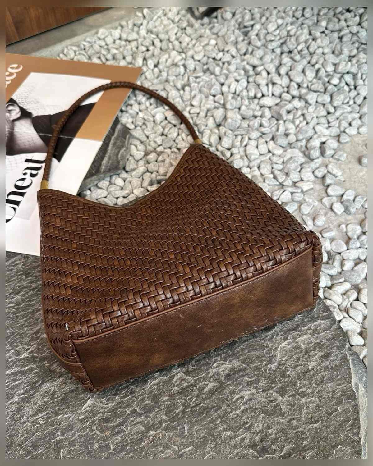 The Sage Woven Leather Bag - Brown