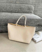 The Olive Leather Tote - Off-White