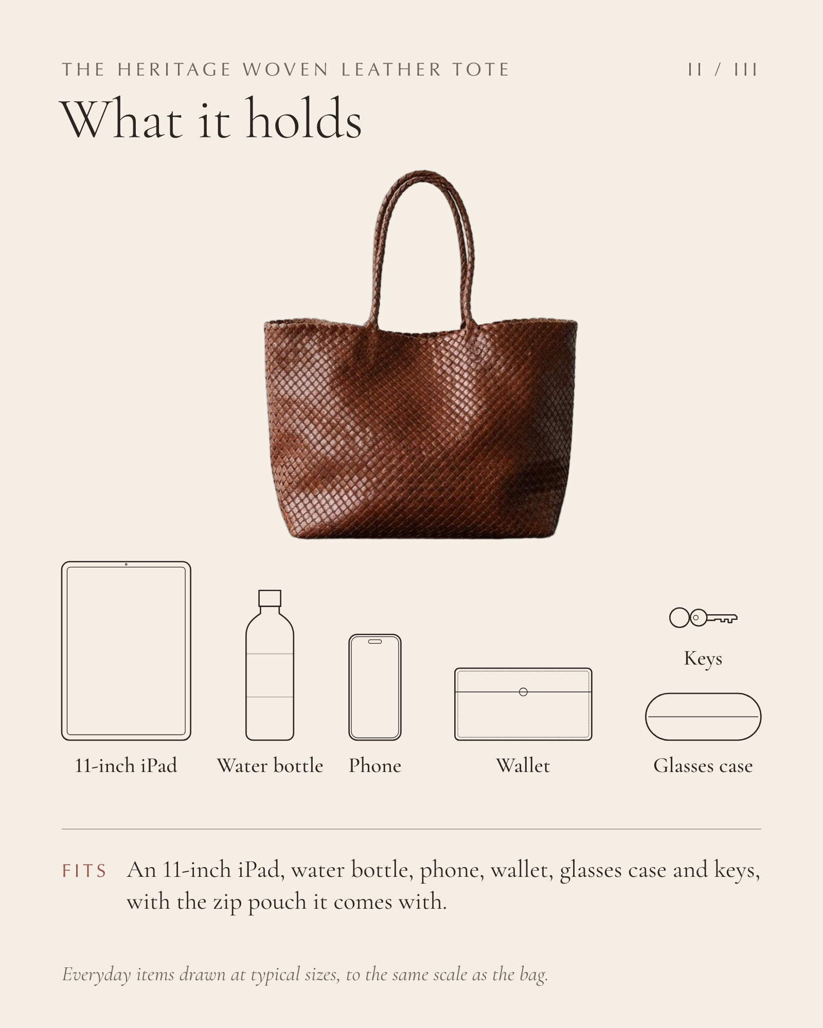 The Heritage Woven Leather Tote size and fit, 2 of 2